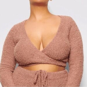 Cozy Dusty Rose SKIMS Women's Wrap Top